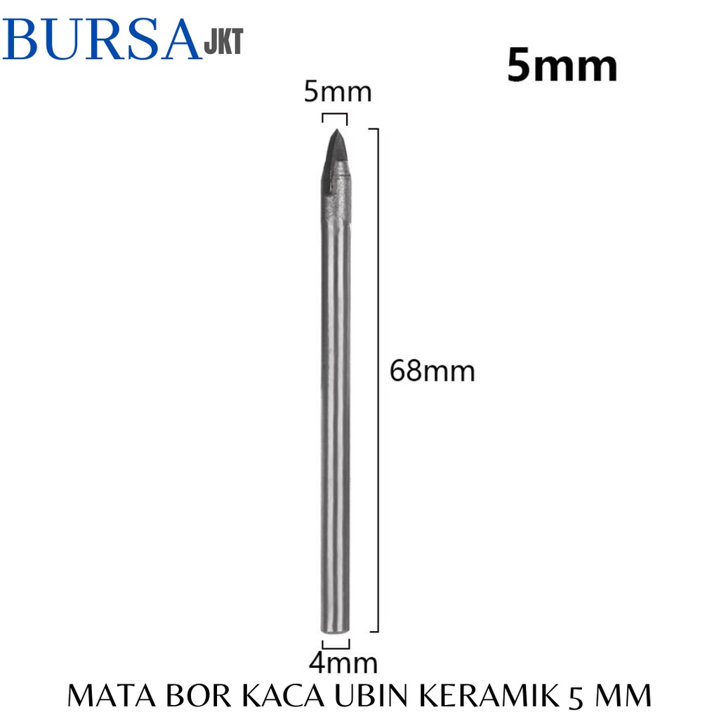 MATA BOR TOMBAK KACA KERAMIK MARMER ALLOY DRILL BIT 5 MM
