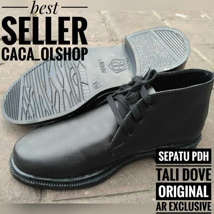 Sepatu PDH Tali Hitam Dove|Paskibra Putra Merk AR Exclusive BAGUS