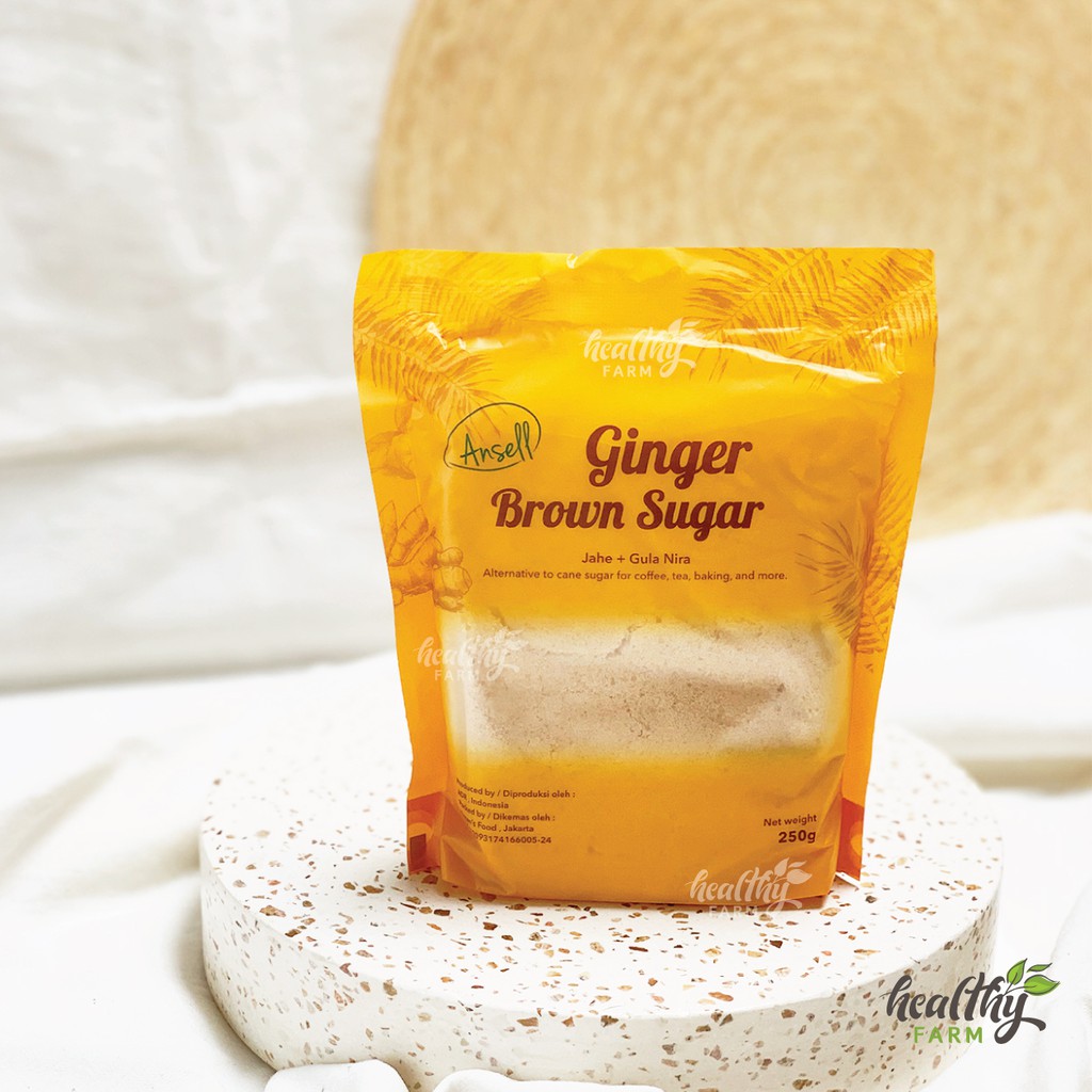 Ansell Ginger Brown Sugar Bubuk / Jahe Gula Merah Bubuk / Gula Nira Kelapa Jahe 250g