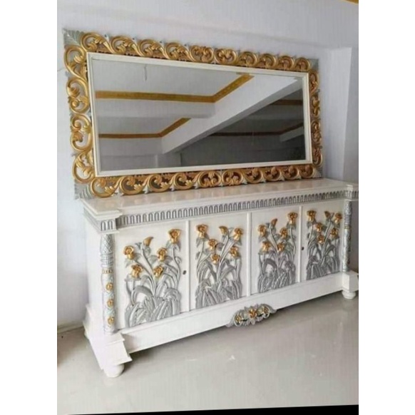 meja rias jati mewah/tolet jati mewah ukir jepara