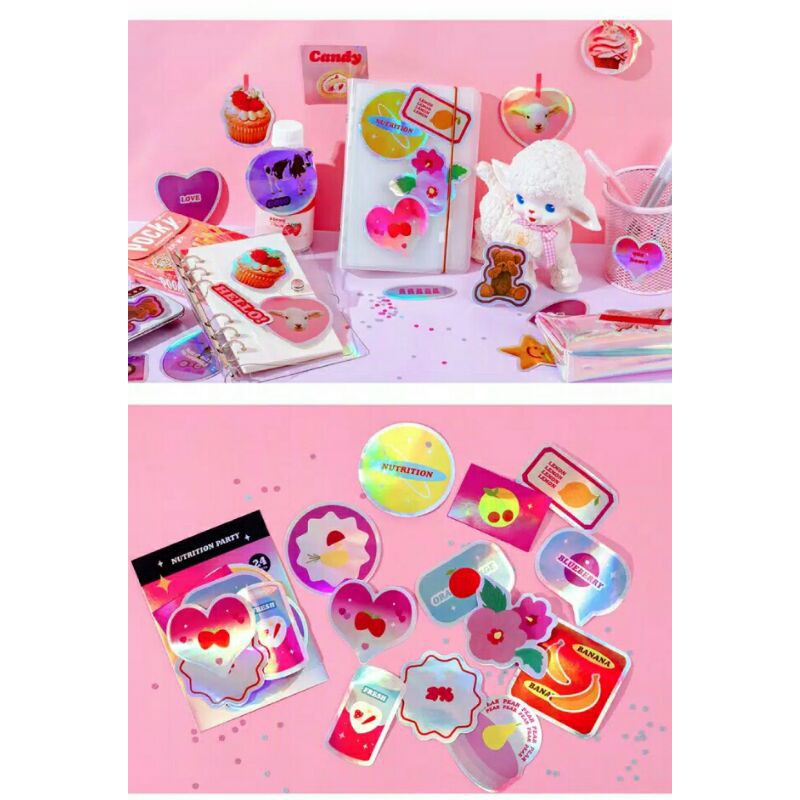 

READY! Sticker Hologram : Sweetheart Sticker Pack scrapbook/ journal/ notebook/ binder, etc.