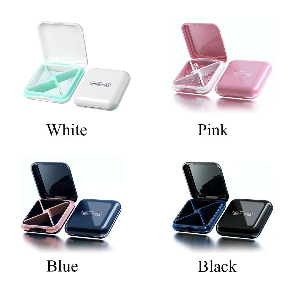 Kotak Organizer Obat Nanas Mini Portable Four Square Grid Waterproof