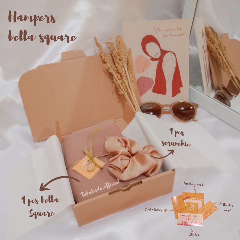 Hampers gift box hijab bella square/ hampers bella square/ bella square murah