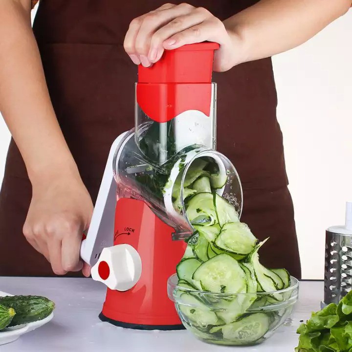 PENGGILING DAN PENGIRIS PARUTAN PUTAR BUAH SAYUR DAN BUMBU MANUAL 3 PISAU 1 PARUTAN SERBAGUNA