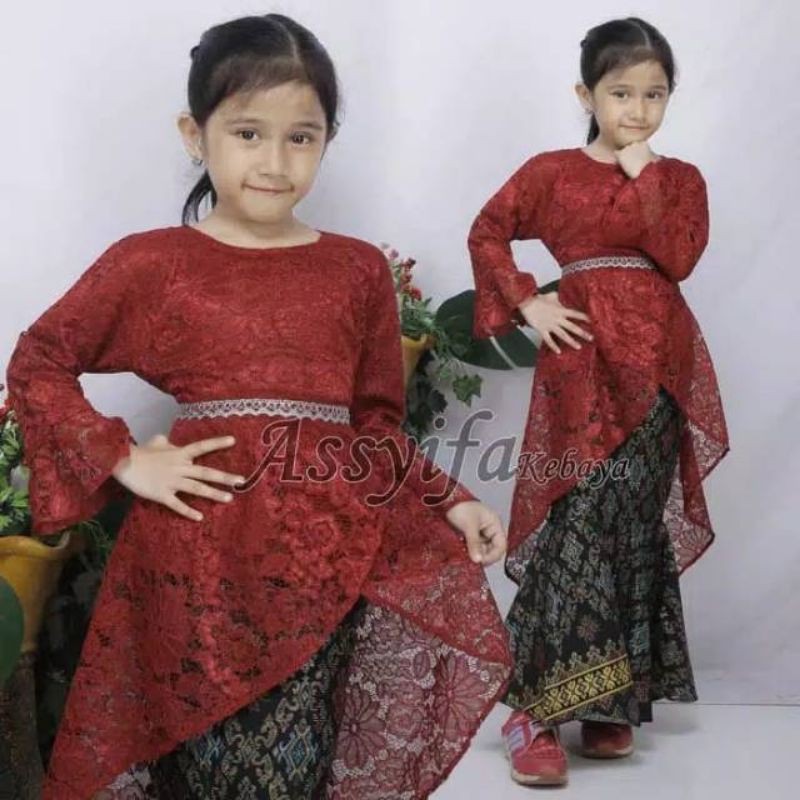 REAL PICT SETELAN KEBAYA ANAK PESTA/AURORA BRUKAT ANAK/DRESS BRUKAT ANAK