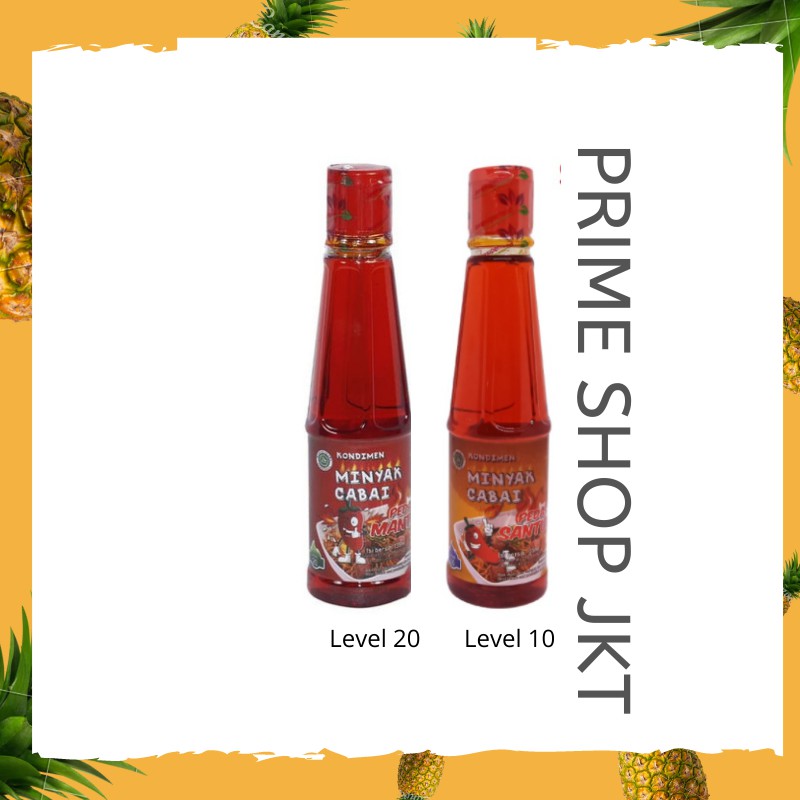 

Minyak Cabai Mantul 135 ml Level 20 Halal - Minyak Cabe Masak Santuy Level 10 Halal