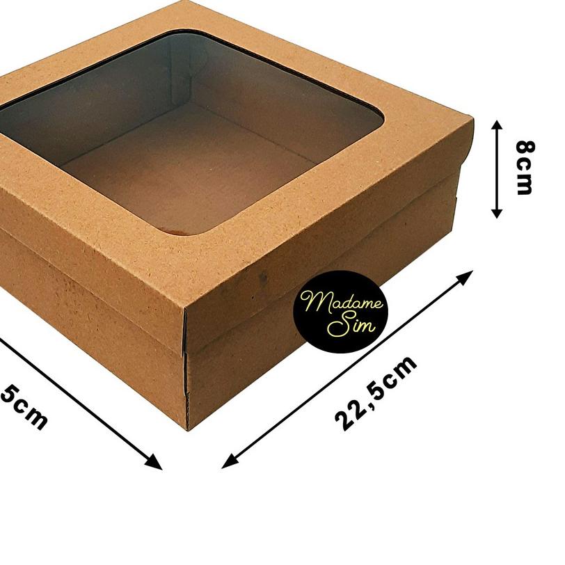 

KOTAK KUE - CAKE BOX - DUS BOLU 22 x 22 x 8 CM - JENDELA (ISI : 10 PCS)