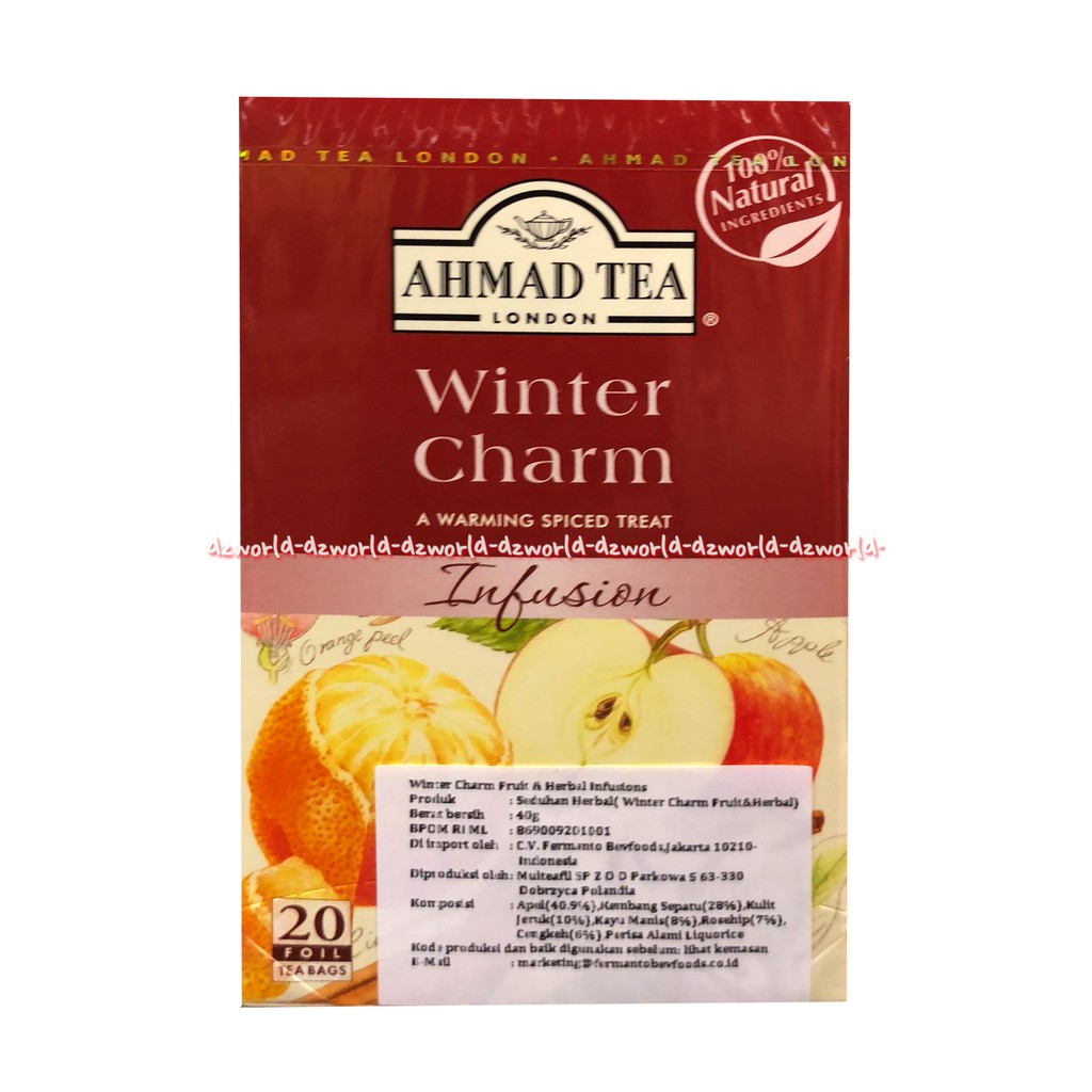 Ahmad Tea Fruit &amp; Herbs Infuision Winter Charm 20foil Teh Rasa Buah Apel Ahmadtea