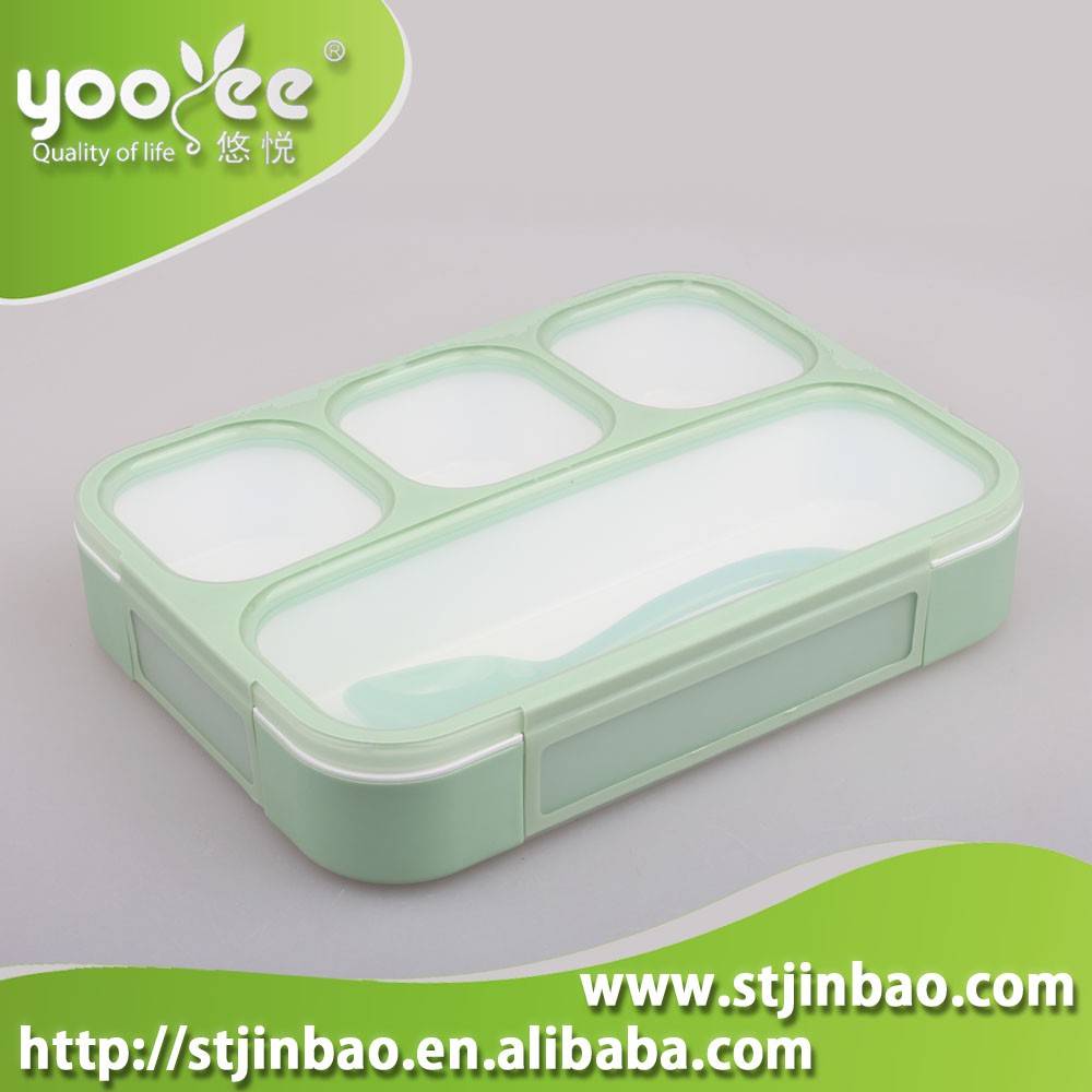 Jual Lunch Box Sekat 4 Grid Anti Bocor Yooyee / kotak makan sekat 4 yoyee