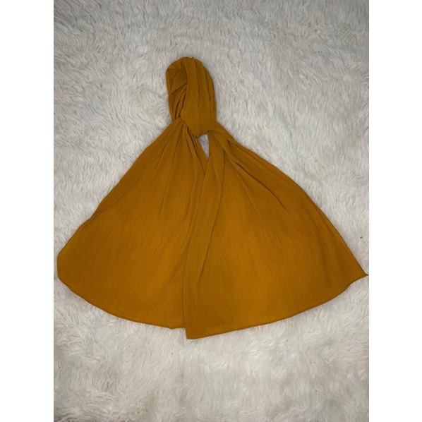 pasmina plisket/shawl plisket/pleated plisket-Full plisket mustad