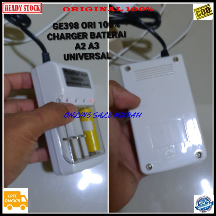 G398 Maxday charger baterai AA AAA A2 A3 rechargeable 1.2V desktop cas casan baterry adaptor charger travel adapter desk adaptive charging batery batu batere universal multi original fast charging (baterai cas) yang biasa digunakan untuk mainan