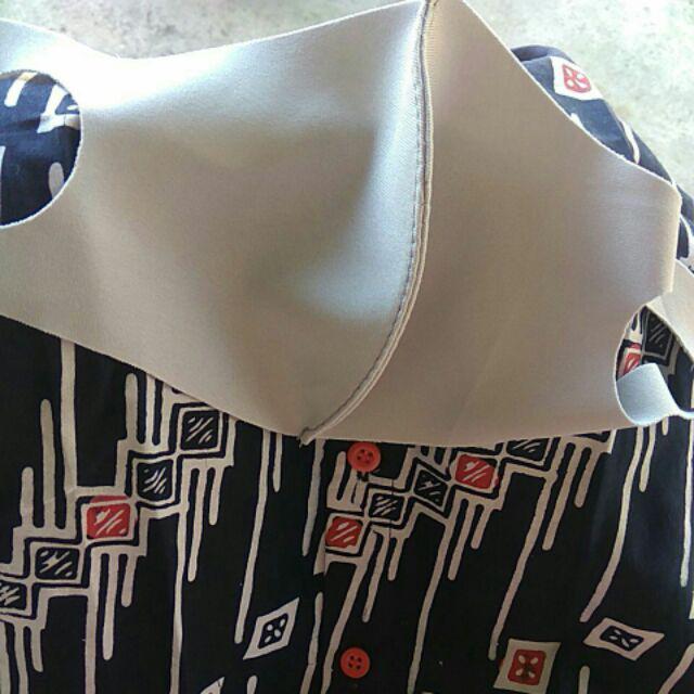 Kemeja Batik Anak Navy Red Series