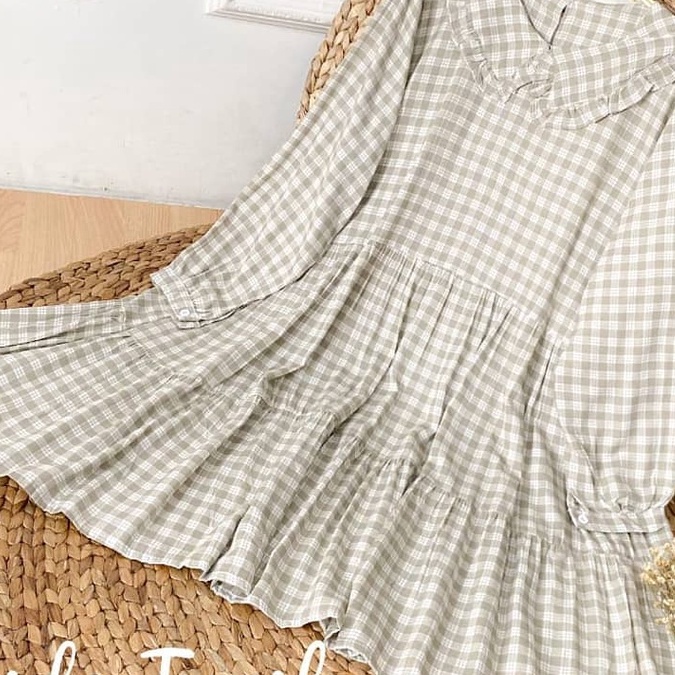 [FAEYZA.CLO] Ruffle Tunik Wanita Terbaru 2021 kekinian LD 110 - Jumbo  - Motif Kotak - COD