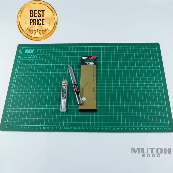 

ALAT MELUKIS CUTTING MAT SDI A3 + PROFESSIONAL CUTTER 0439C + REFILL 1361 ALAT MENGGAMBAR