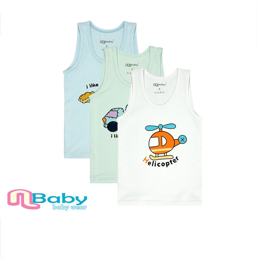 Nbaby Singlet Atasan Bayi Laki BBA 3174 (1 Pack isi 3 PCS)