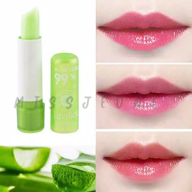 [✅COD] KISS BEAUTY Pelembab bibir Lipstik aloevera 99% 1 Pcs/ Pelembab bibir Lidah Buaya original