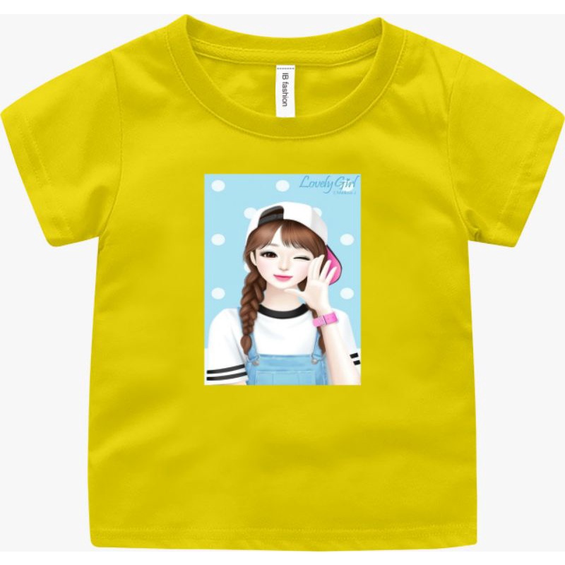 Kaos Anak Cewek Unisex Atasan Anak Perempuan Gambar Cewek Cute Baju Anak Murah