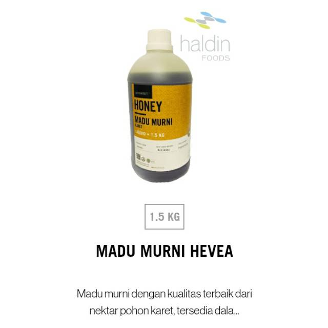

Madu Murni (Hevea Honey) By Haldinfoods