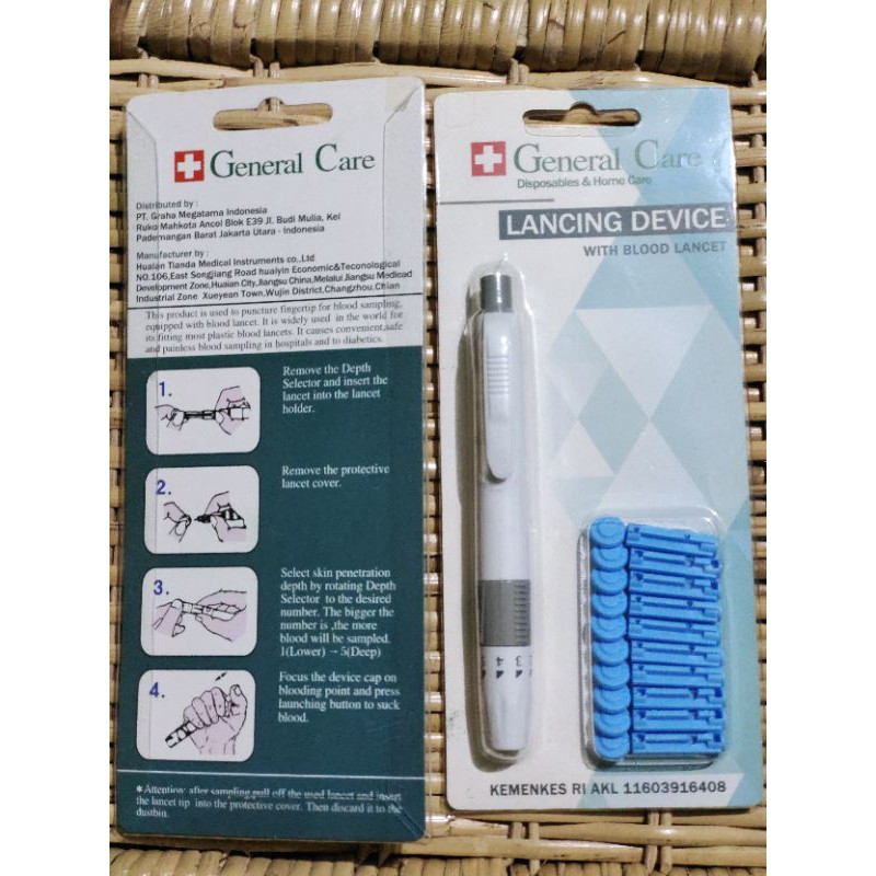 LANCING DEVICE + JARUM ( PEN + JARUM ) UNTUK GULA DARAH, ASAM URAT DAN BEKAM