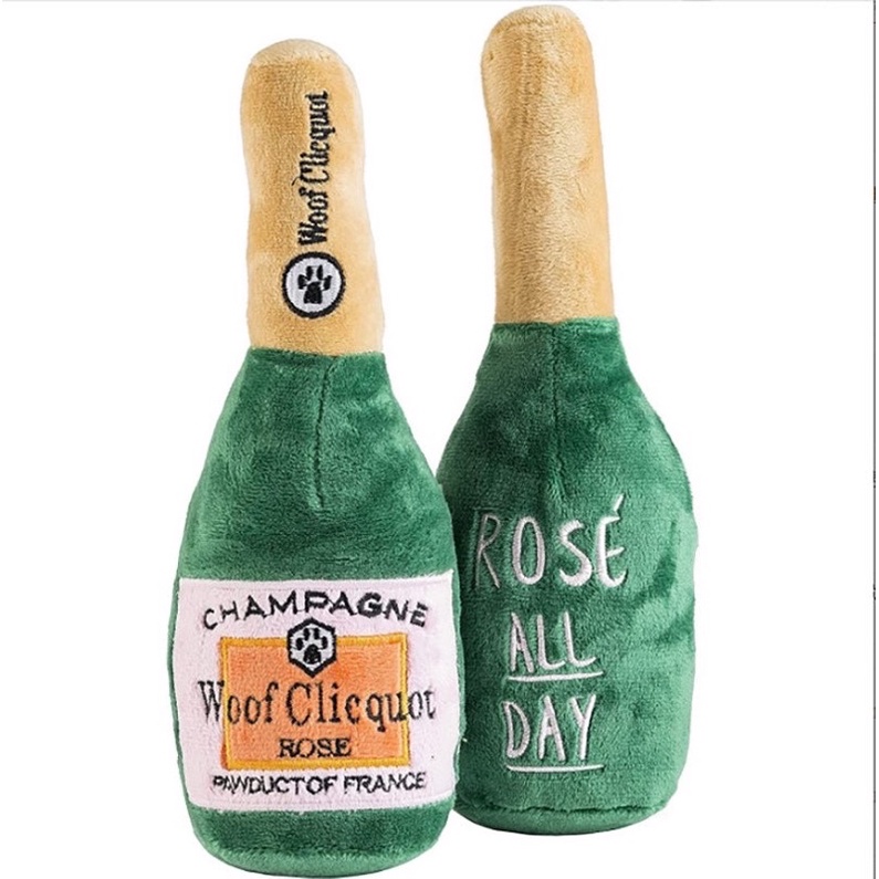 Premium woof clicquot Champagnedog squeaky toy