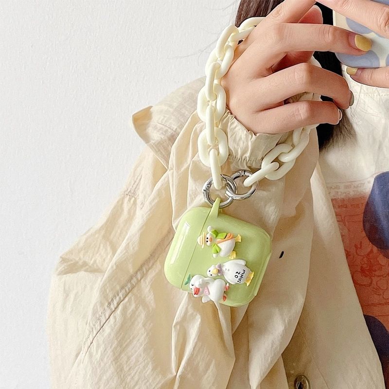 Casing TPU Lembut Bebek Lucu Kompatibel Untuk Sarung Airpods1 2 Pro3