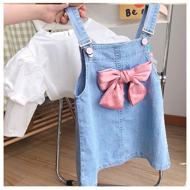 CHUBBI 76 Dress Anak Perempuan Overall Jeans Pita