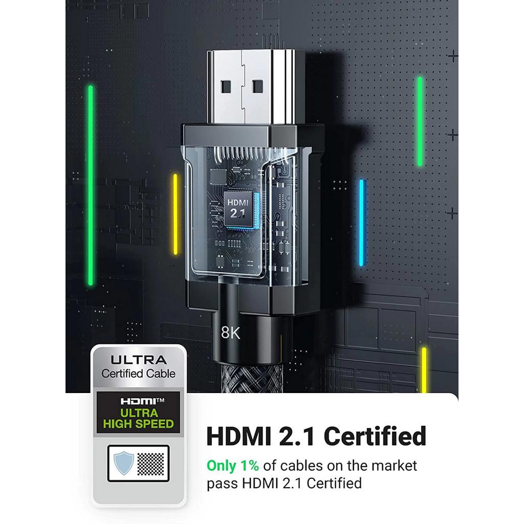 UGREEN Kabel HDMI to HDMI 2.1 8K 60hz 4K 120hz HDCP2.2 48Gbps Ultra High Speed