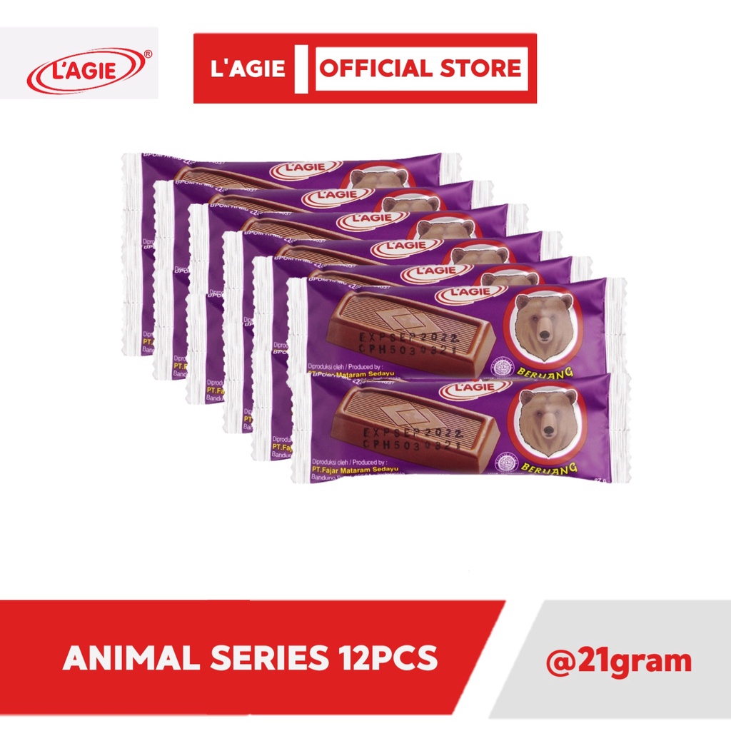 

Lagie Coklat Nougat Animal Series Beruang 12pcs @27gr