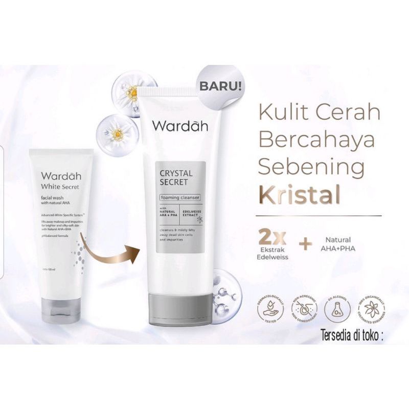 WARDAH FACIAL WASH CRYSTAL SECRET/ WHITE SECRET / SABUN MUKA FLEK