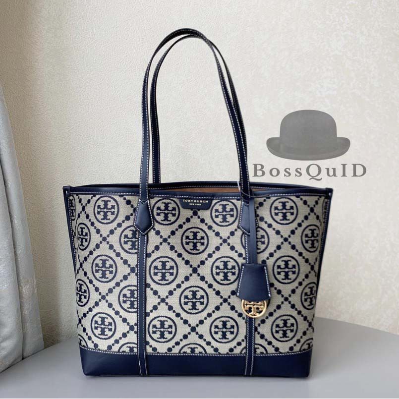 Tory Burch Perry T Monogram Triple Compartment Tote Bag