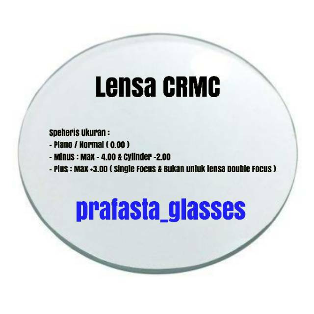 Pasang ganti lensa kacamata minus plus cylinder CRMC Blueray Photochromic Crizal Essilor STANDARD