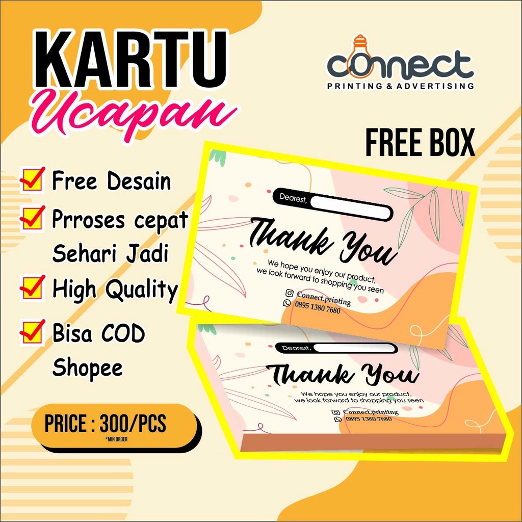 

Kartu Ucapan, Kartu Thankyou, Custom free Design