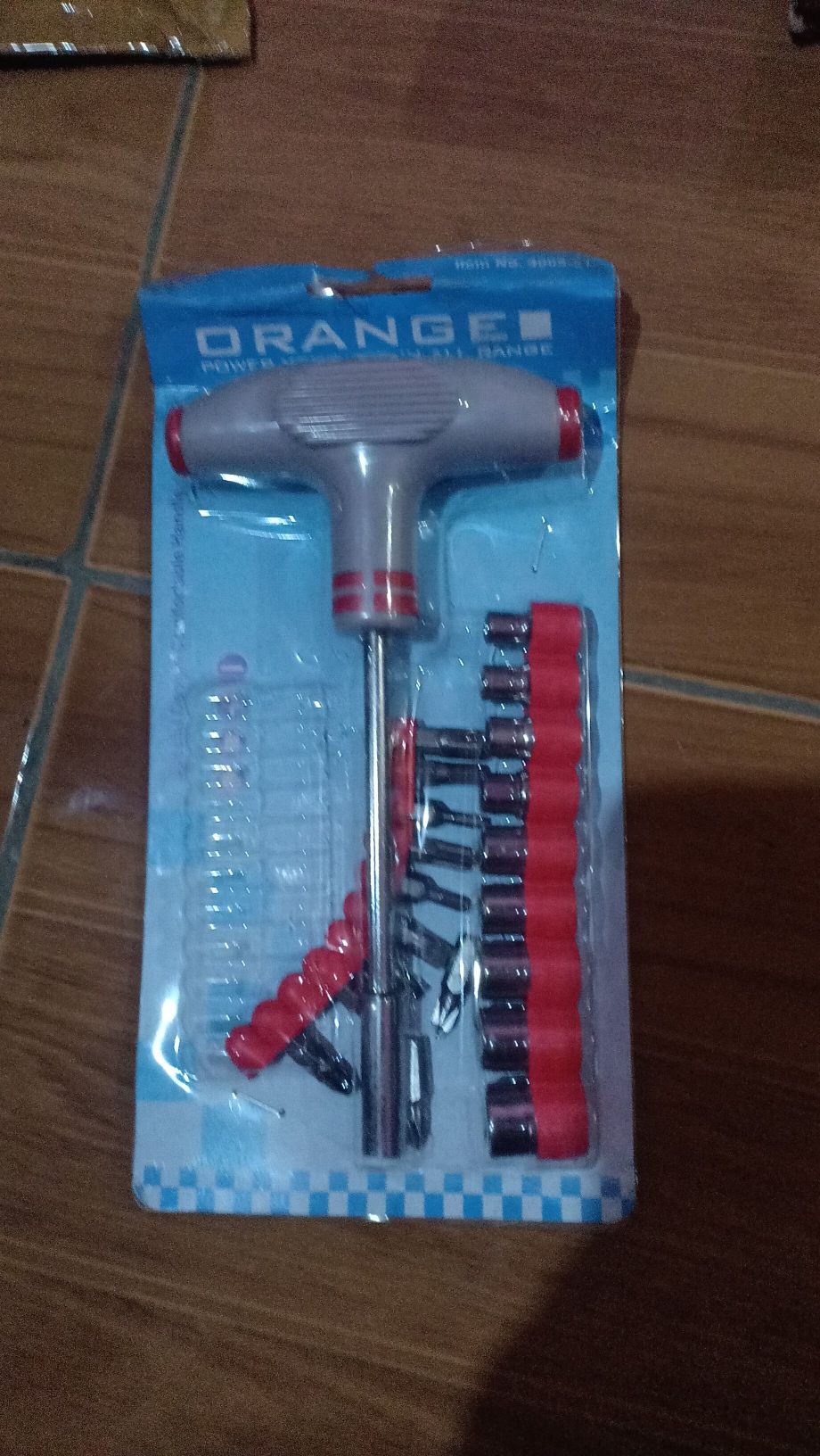 Orange Obeng Set 21 Pcs T Handle Tool Kit Mata Obeng Kunci Sok 4005-21