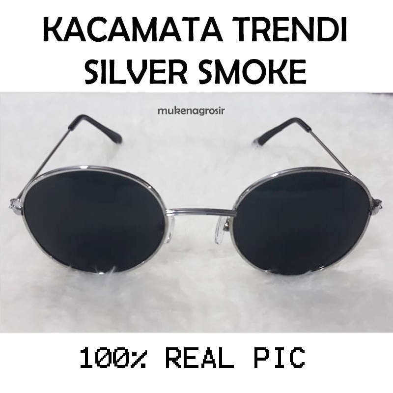 BESTSELLER!!Kacamata Keren / kacamata Gaya / Kacamata Trendy / Silver Smoke / nastushaa