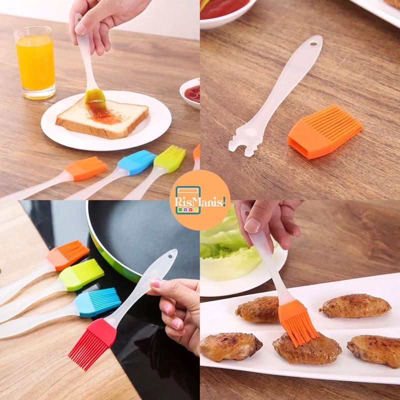 SILICONE KITCHEN BRUSH Kuas Karet Silikon Food Grade Tahan Panas Masak Menghias Kue Roti Mentega BBQ