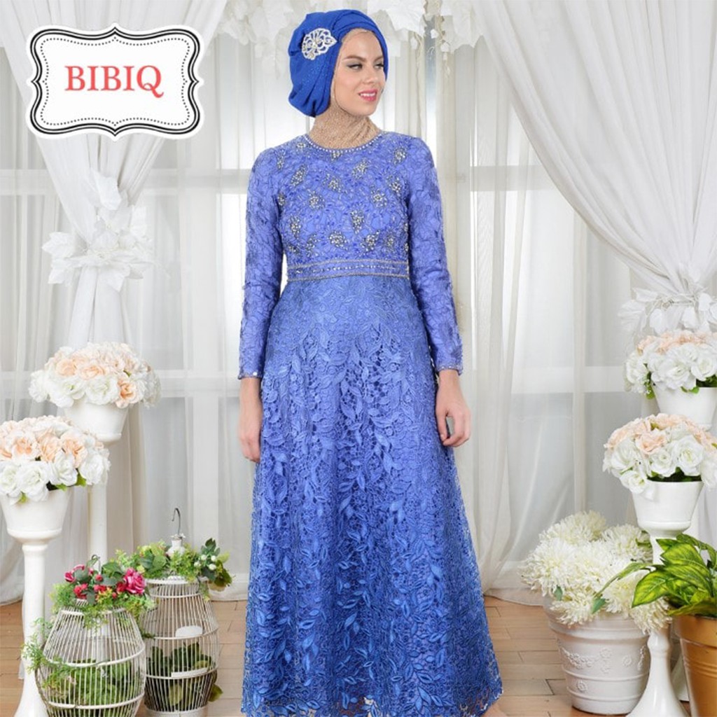 Bibiq Gamis Brokat Blue 28878