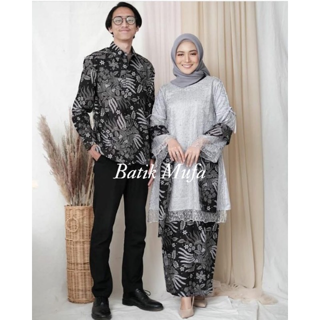 Kebaya batik couple NUNA Grey | kebaya wisuda kebaya lamaran, tunangan