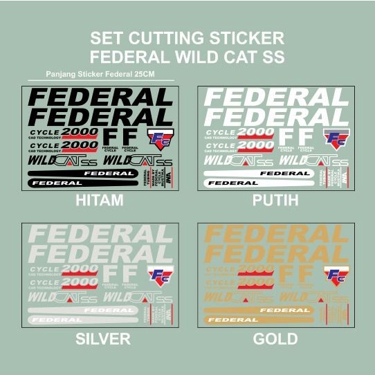 Cutting Sticker SET Frame Sepeda FEDERAL WILD CAT SS WILDCATSS