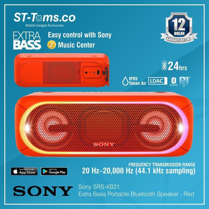 Promo Sony SRS XB40 / XB40 Powerful Bass Portable Bluetooth Speaker - Red Murah