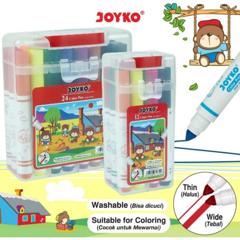 

Joyko Color Pen CLP-56-24 (24 Warna) - Spidol Warna