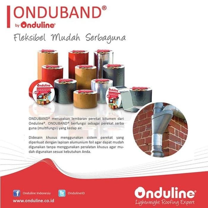 ONDUBAND FLASHING TAPE PEREKAT ANTI BOCOR ONDUBAND MERAH 20X10m ROLL