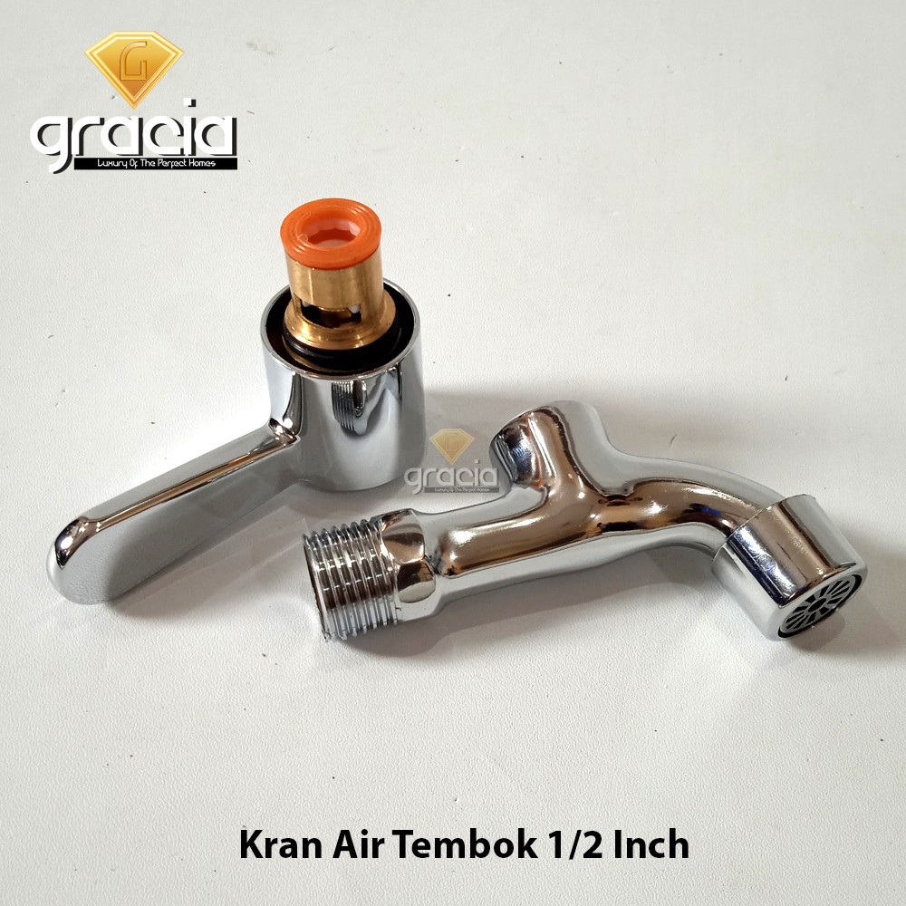 Kran Tembok Taman Keran 1/2inch Handle Engkol Lancip GRACIA Keran Air