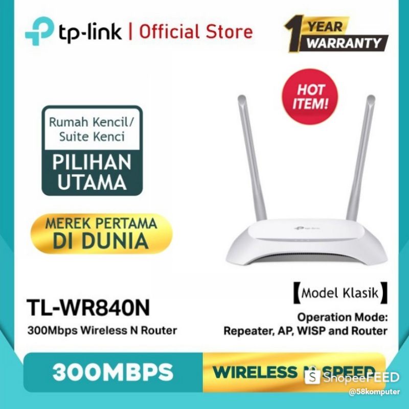 TP-LINK TL-WR 840N Router TP Link TL-WR840N Wifi Wireless N Router 300Mbps