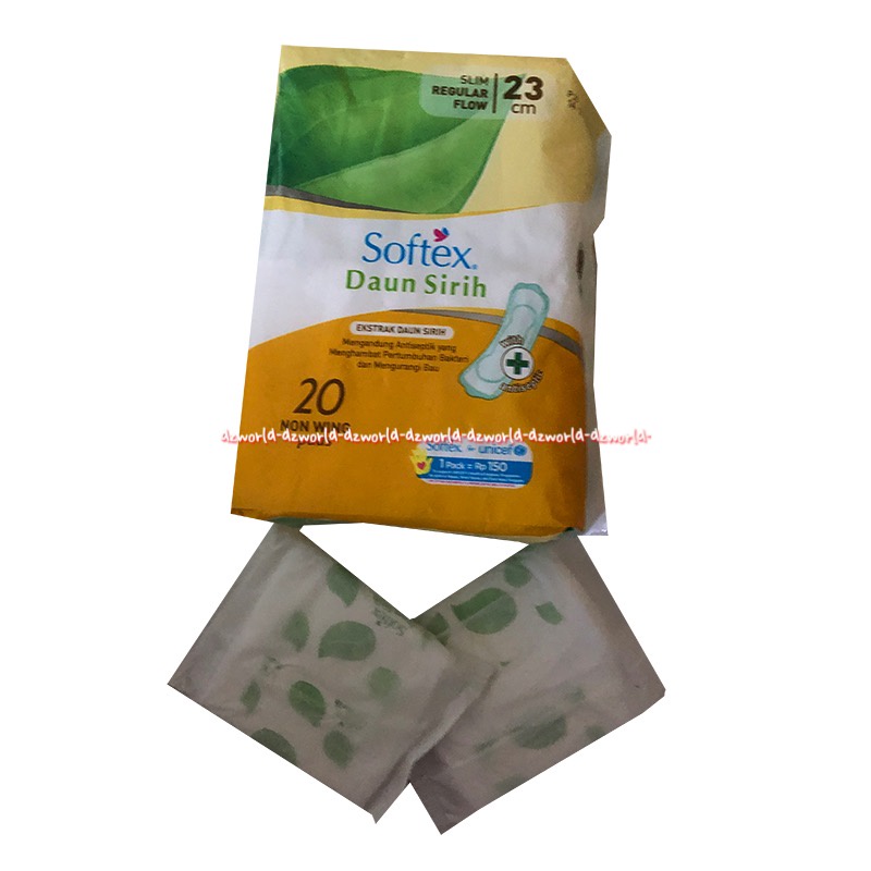 Softex Daun Sirih Ekstrak 20pcs non Wing Pads 23cm Pembalut Wanita Softek Soft tex