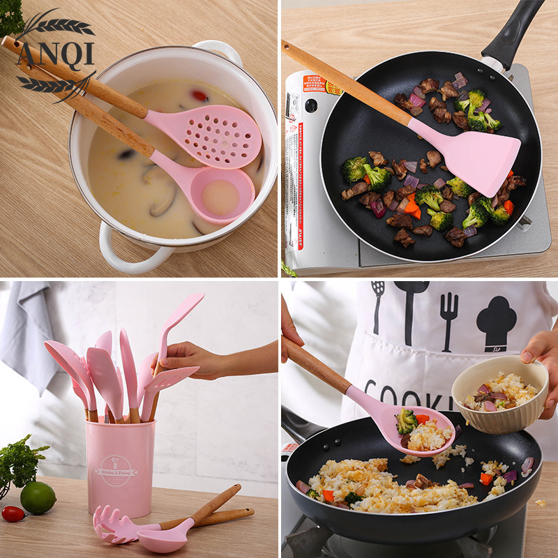 Alat Masak Set Spatula Sehat Tahan Panas Silicone Kitchen tools Set Spatula Silikon BPA-Free 12pcs