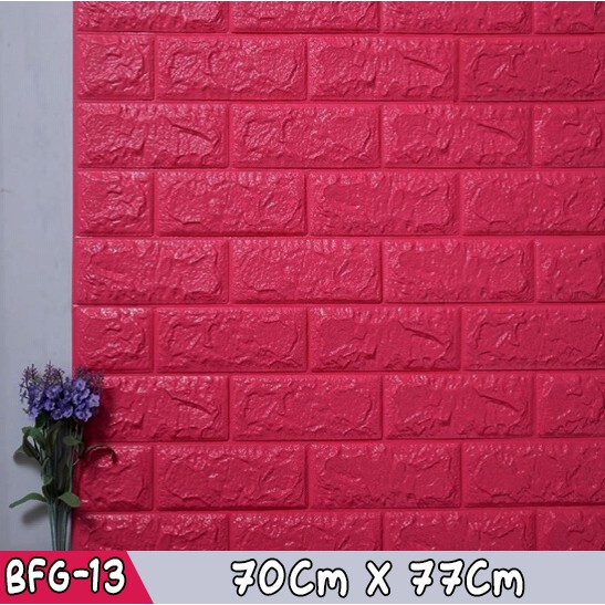 Wallpaper Dinding Wallpaper Foam Motif Bata Matte Dan Glossy 3D Ukuran 70X77 Cm - WORLDHOME