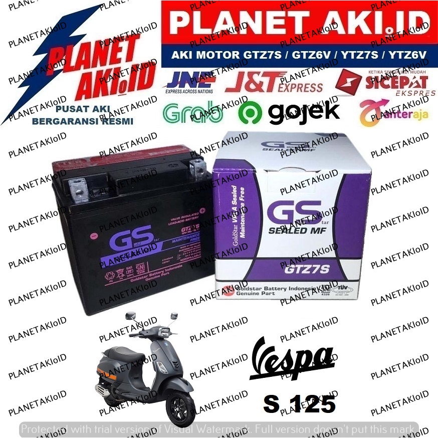 Aki Motor Vespa S 125 GTZ7S Accu Kering MF