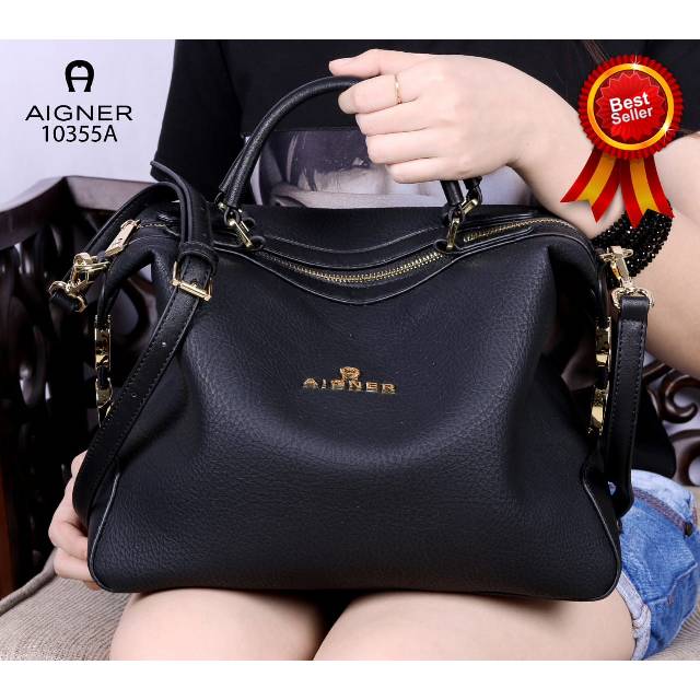 AIGNER Roma Handtasche#19 (10355-1) HANDBAG KANTOR WANITA TAS CEWEK GROSIR IMPORT BATAM MURAH COD