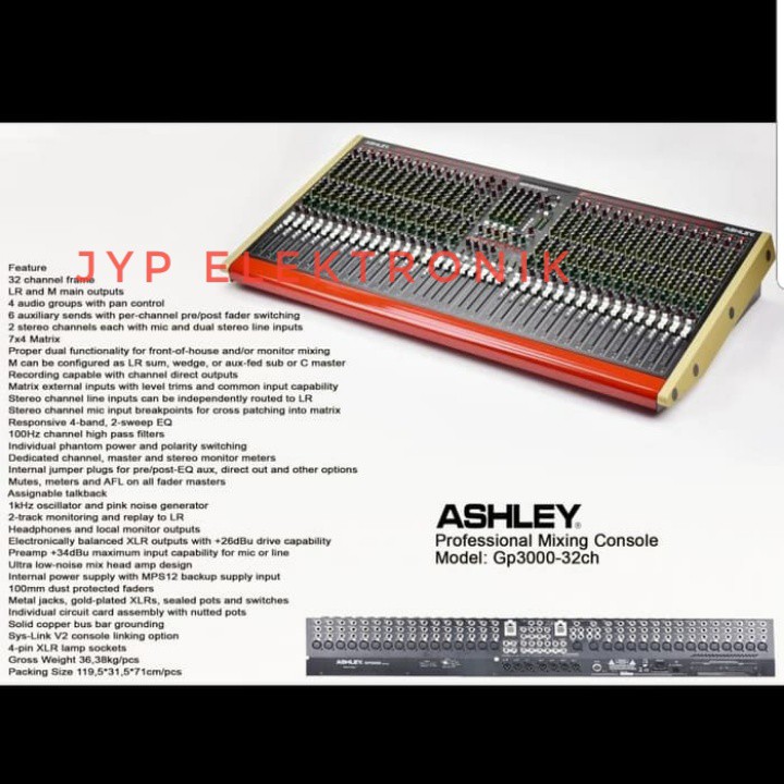 Mixer 32 Channel Ashley Gp3000 Gp 3000 Garansi Resmi