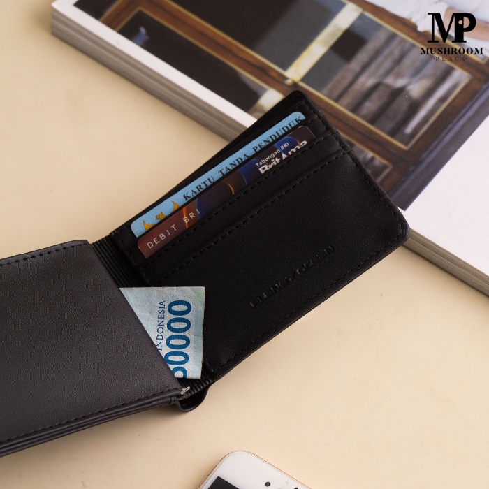 Dompet Lipat Pendek Pria Planet Ocean Hitam / Wallet Cowok Branded Original